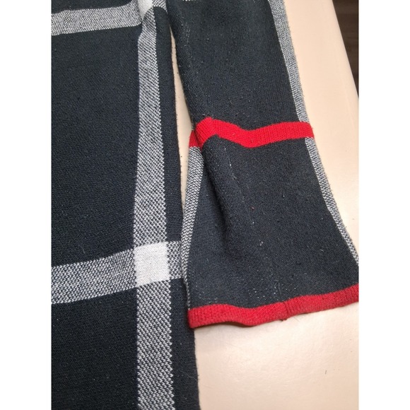 Joseph Ribkoff Women's Open Front Knit Jacket Plaid Navy Gray Red Size L - Picture 7 of 8